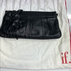 Black leather Isabella Fiore clutch